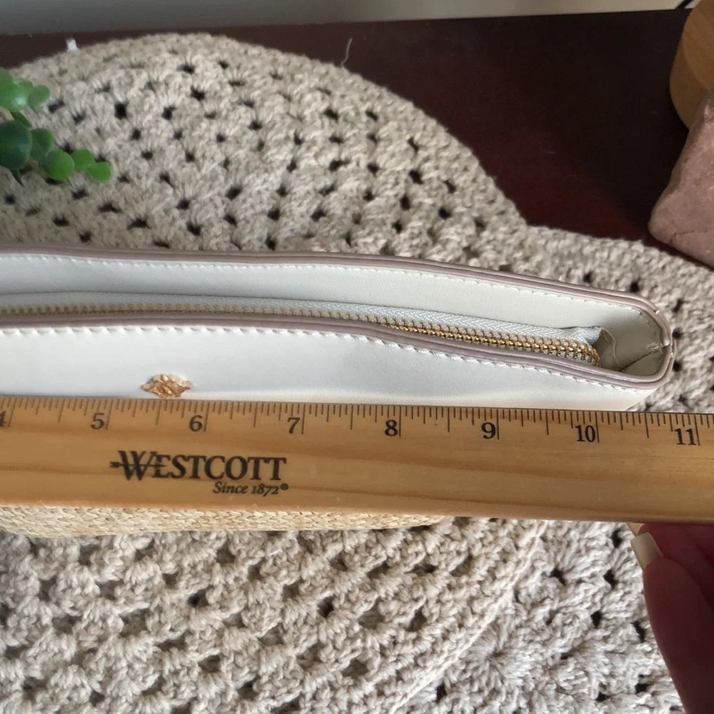 Nanette Lepore Cream and Natural Straw Wristlet Clutch